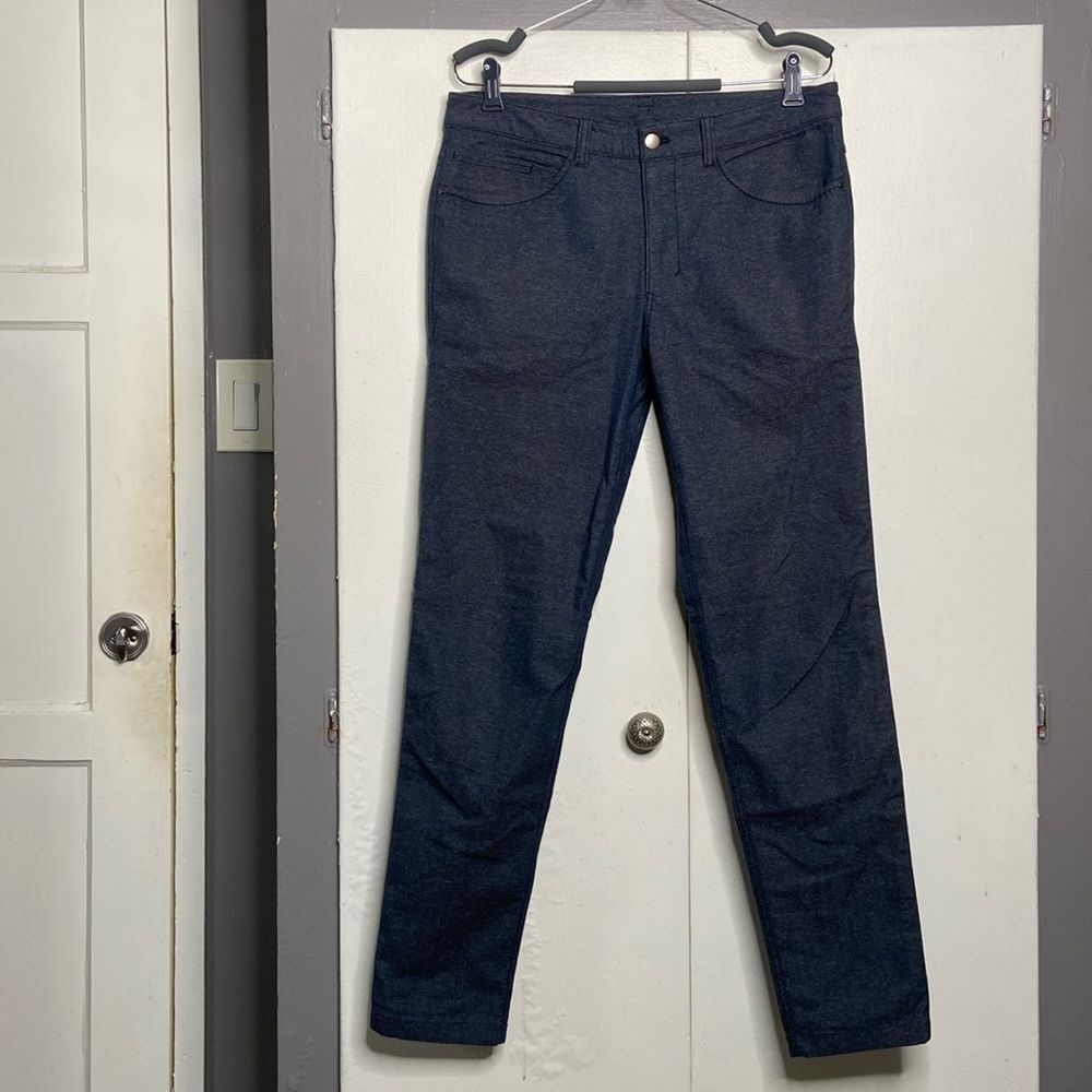 Lululemon Pants Mens 31x29 Blue ABC Tech Canvas Slim Commute Office Navy M5609S